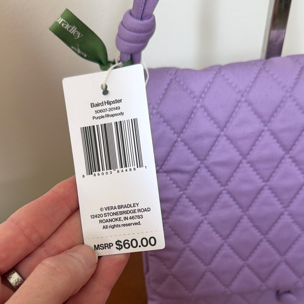 Vera Bradley Quilted Purple Crossbody Bag - Picture 3 of 10